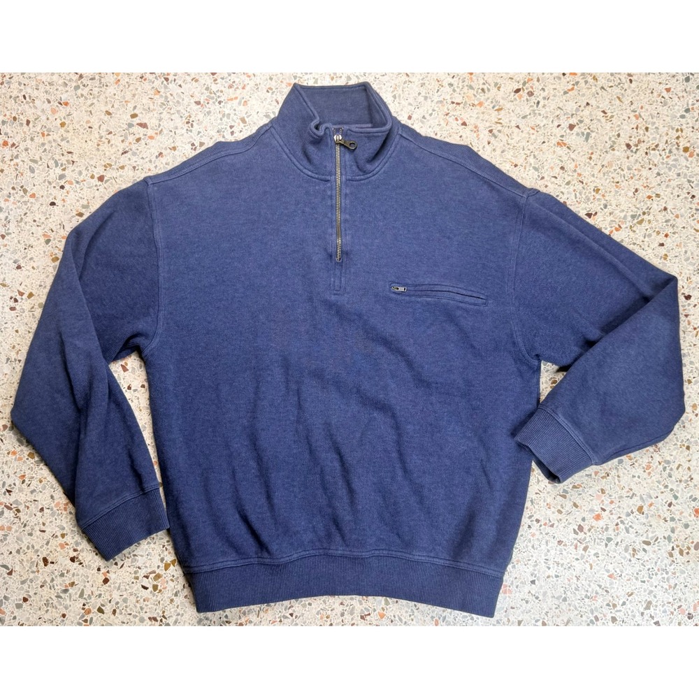 Pendleton Men's 1/4 Zip Blue Heavy Weight Long Sleeve Sweater Size Medium